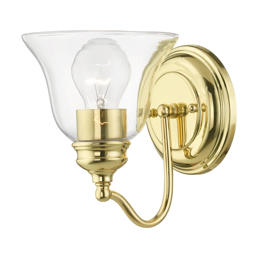 1 Light Polished Brass Vanity Sconce