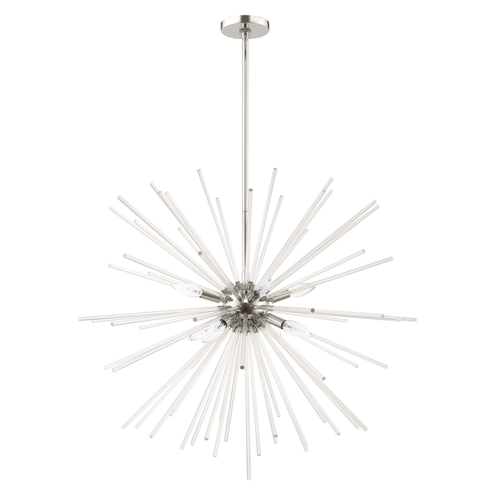 8 Lt Polished Chrome Pendant Chandelier