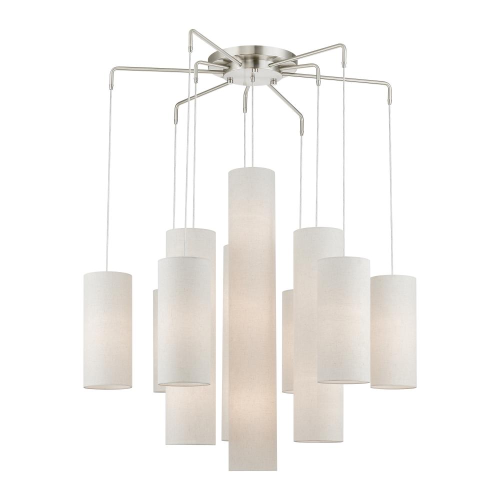 15 Light Brushed Nickel Foyer Chandelier