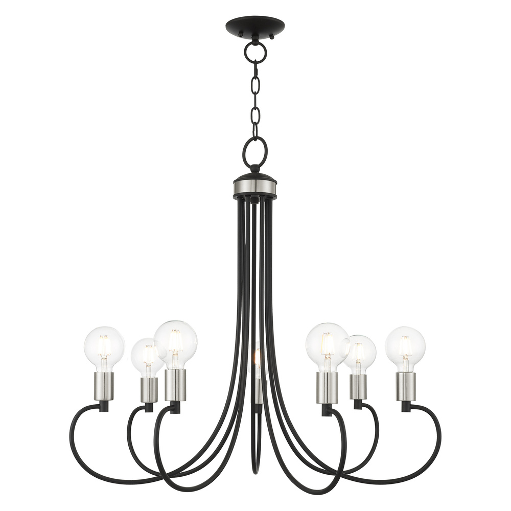 7 Lt Black Chandelier