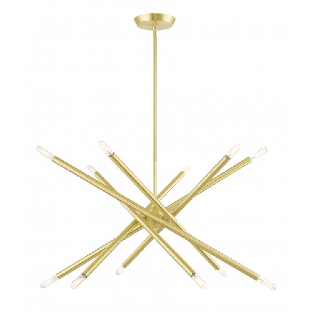 12 Lt Satin Brass Chandelier