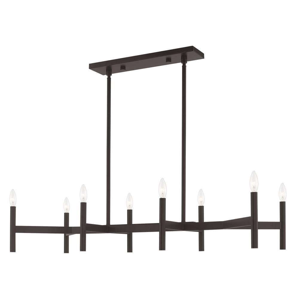 8 Lt Bronze Linear Chandelier