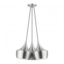 Livex Lighting 41083-66 - 3 Light Brushed Aluminum Cluster Pendant