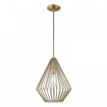 Livex Lighting 41325-01 - 1 Lt Antique Brass Mini Pendant