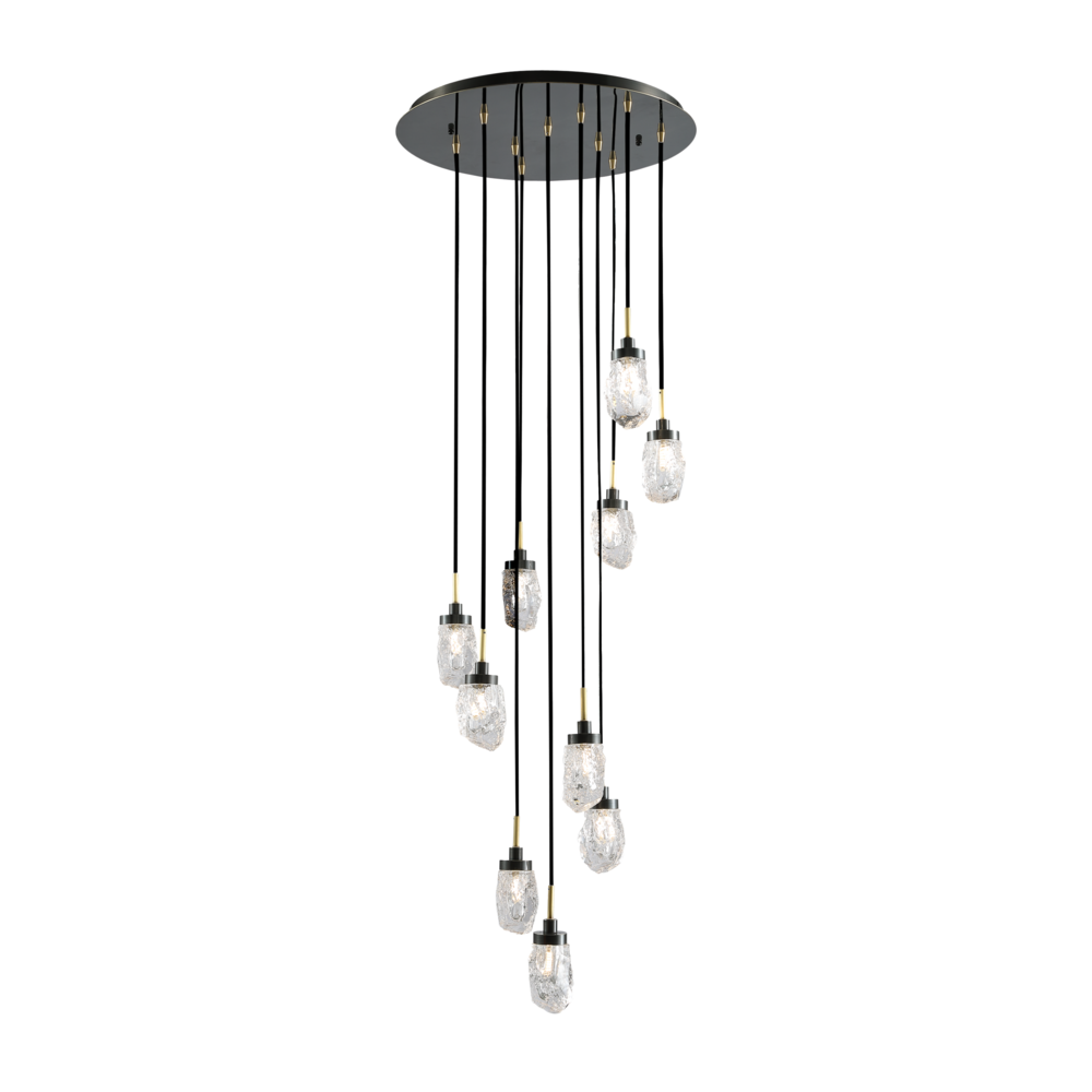 Avola 10 - Light Ice - Drop Round Chandelier