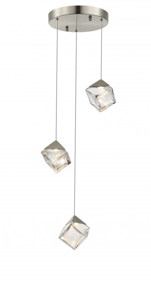 Pensey 3 - Light Chandelier In Brushed Nickel Finish