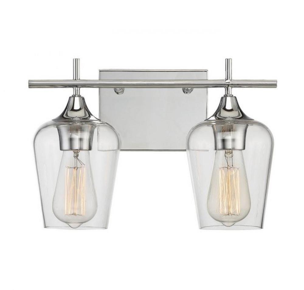 Octave 2-Light Bathroom Vanity Light in Polished Chrome