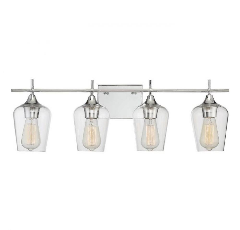 Octave 4-Light Bathroom Vanity Light in Polished Chrome