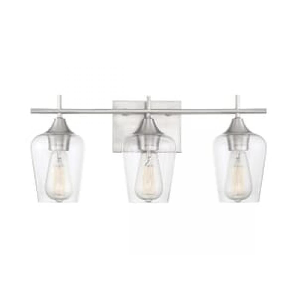 Octave 3-Light Bathroom Vanity Light in Satin Nickel