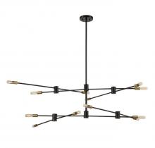 Savoy House 1-7001-12-77 - Lyrique 12-Light Chandelier in Bronze with Brass Accents