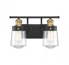 Savoy House 8-2069-2-51 - Macauley 2-Light Bathroom Vanity Light in Vintage Black with Warm Brass