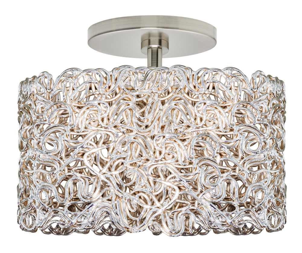 Ceiling 10" Spaga Silver Polished Gold E26 120v LED A19 10w x 3