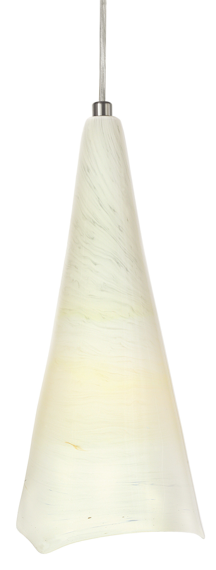 Pendant Swirl Grande Opal Satin Nickel LED A19 10W Monopoint