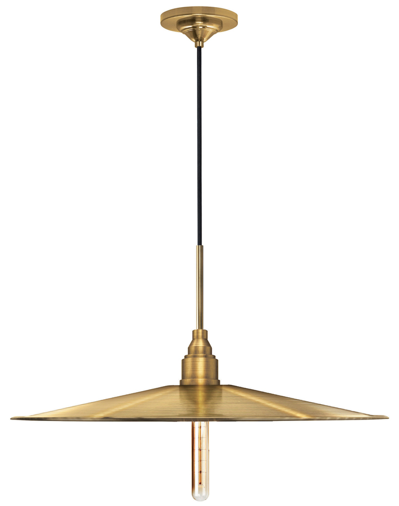 Pendant Doppio Brushed Brass 120V 30W Incandescent Black Cloth Cord