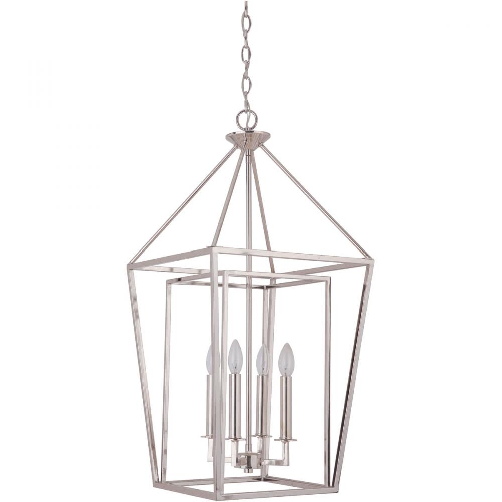 Hudson 4 Light Large Foyer in Polished Nickel