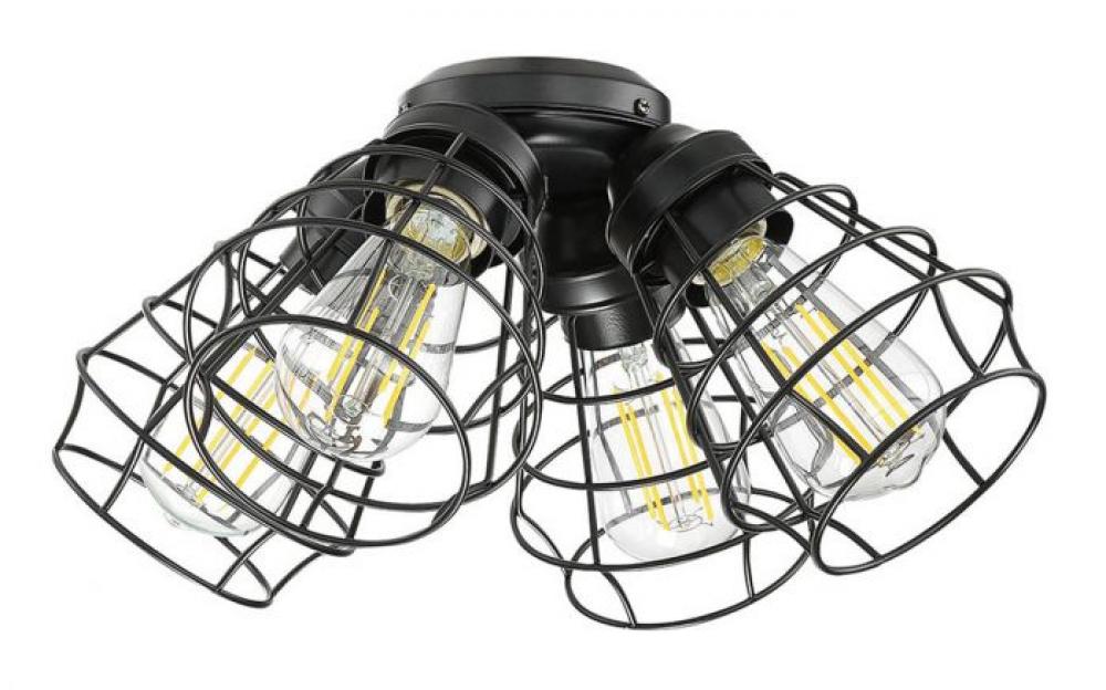 4 Light Cage Light Kit in Flat Black