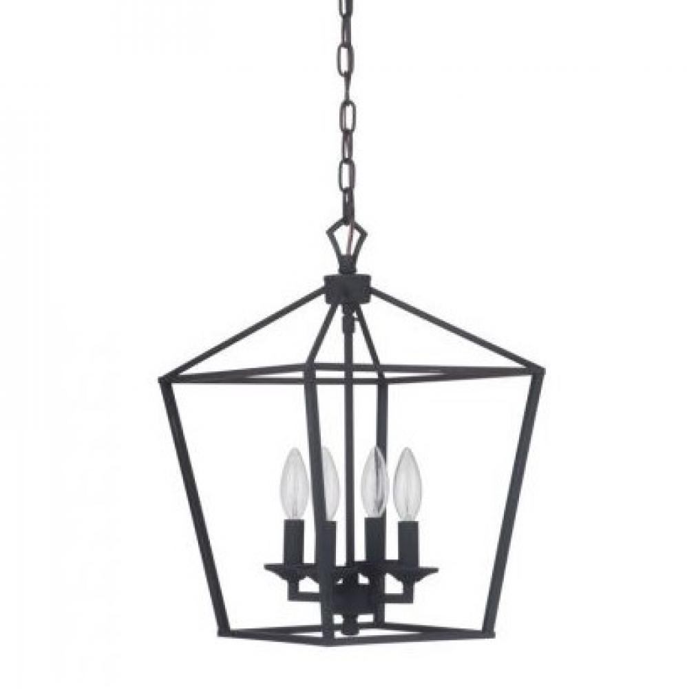 Flynt 4 Light Small Foyer in Flat Black