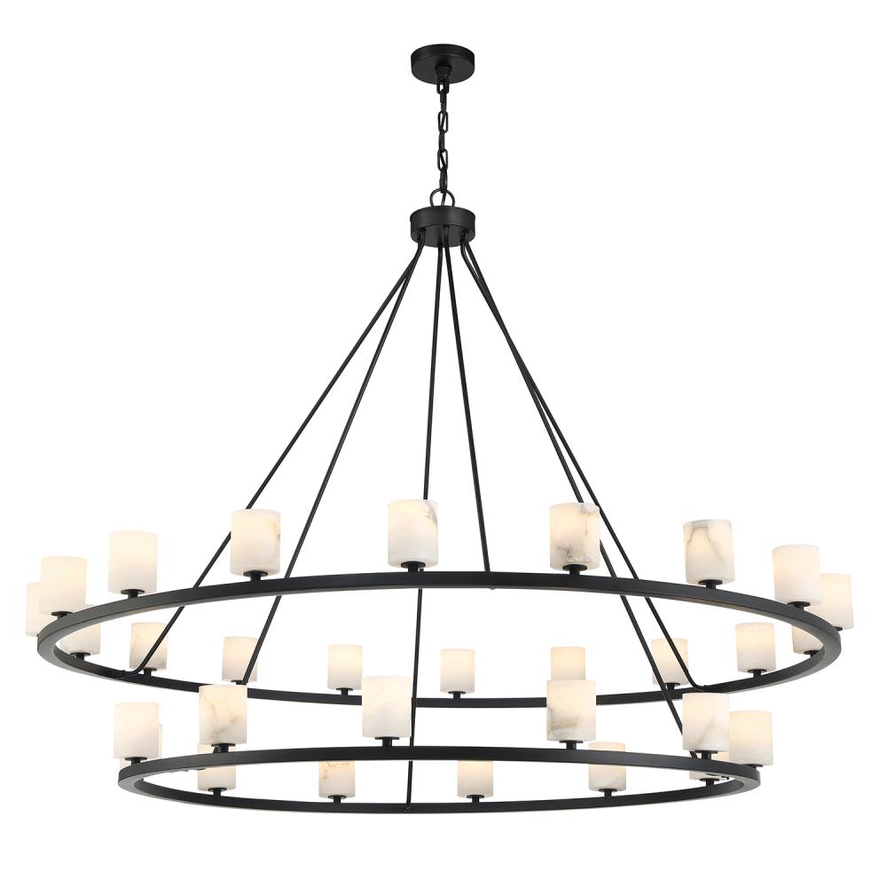 Aragon 30 Light LED Matte Black Chandelier