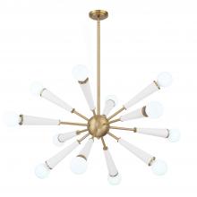 Crystorama 3812-AG-MT - Zodiac 12 Light Aged Brass + Matte White Chandelier