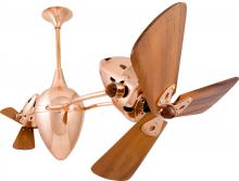 Matthews Fan Company AR-CP-WD - Ar Ruthiane 360° dual headed rotational ceiling fan in polished copper finish with solid sustaina