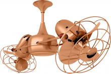 Matthews Fan Company DD-BRCP-MTL - Duplo Dinamico 360” rotational dual head ceiling fan in Brushed Copper finish with Metal blades.