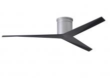 Matthews Fan Company EKH-BN-BK - Eliza-H 3-blade ceiling mount paddle fan in Brushed Nickel finish with matte black ABS blades.