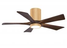 Matthews Fan Company IR5HLK-LM-WA-42 - IR5HLK five-blade flush mount paddle fan in Light Maple finish with 42” solid Walnut  blades and