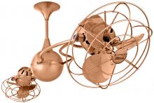 Matthews Fan Company IV-BRCP-MTL - Italo Ventania 360° dual headed rotational ceiling fan in brushed copper finish with metal blades