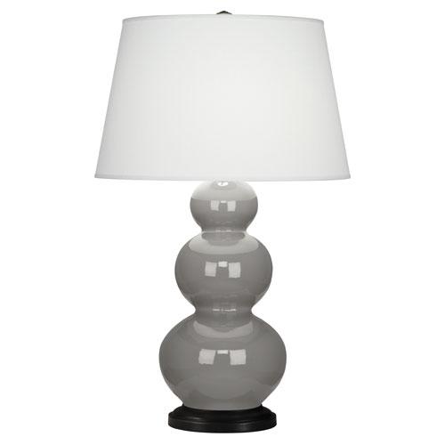 Smokey Taupe Triple Gourd Table Lamp