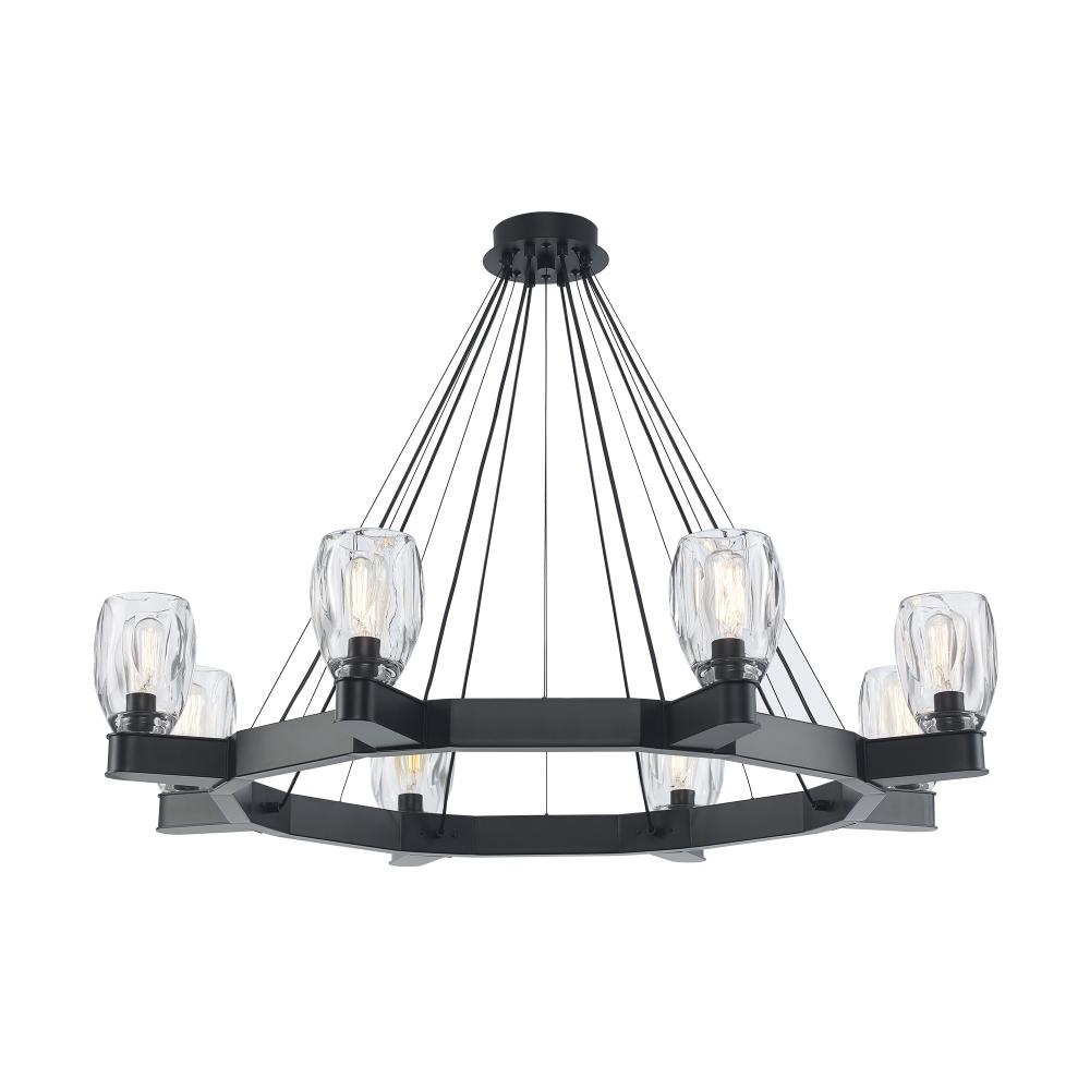 Harmony Hills 8 - Light Dimmable Wagon Wheel Dining Chandelier