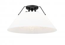 Golden 3306-3FM BLK-OP - Orwell BLK 3 Light Flush Mount in Matte Black with Opal Glass