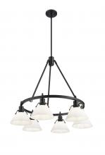 Golden 3306-6 BLK-OP - Orwell BLK 6 Light Chandelier in Matte Black with Opal Glass