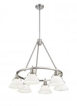 Golden 3306-6 PW-OP - Orwell 6-Light Chandelier in Pewter with Opal Glass