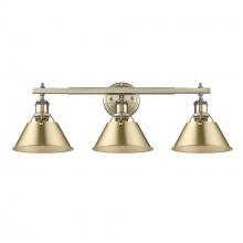 Golden 3306-BA3 AB-BCB - Orwell AB 3 Light Bath Vanity in Aged Brass with Brushed Champagne Bronze shades