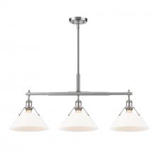 Golden 3306-LP PW-OP - Orwell PW 3 Light Linear Pendant in Pewter with Opal Glass