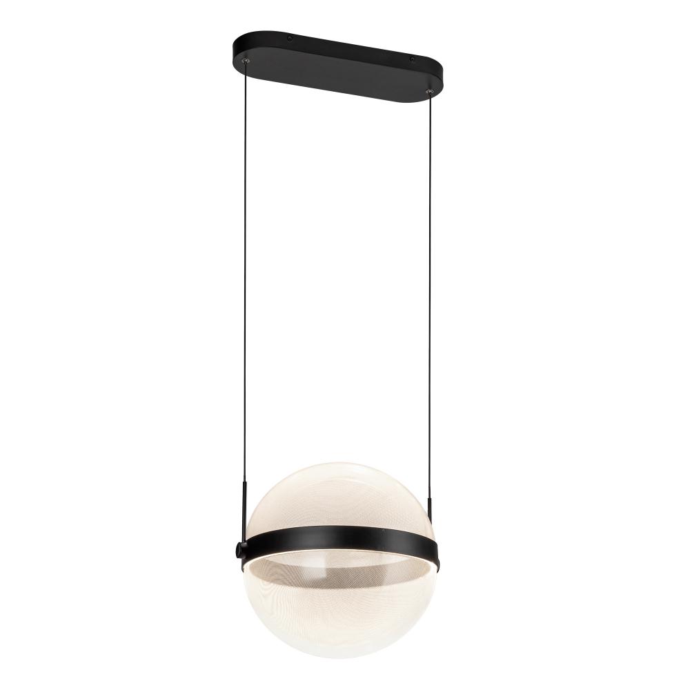 Pisces 12-in Black/Light Guide LED Pendant