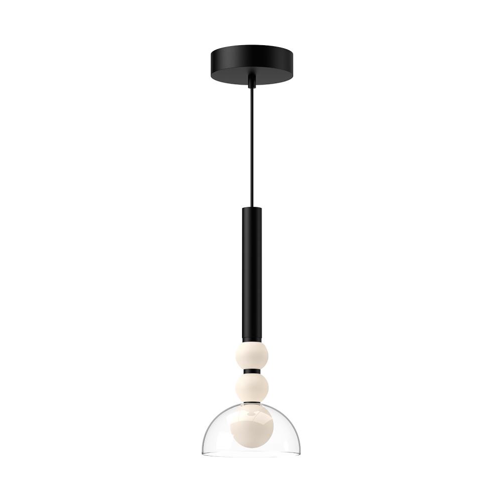 Rise 6-in Black/Clear LED Pendant