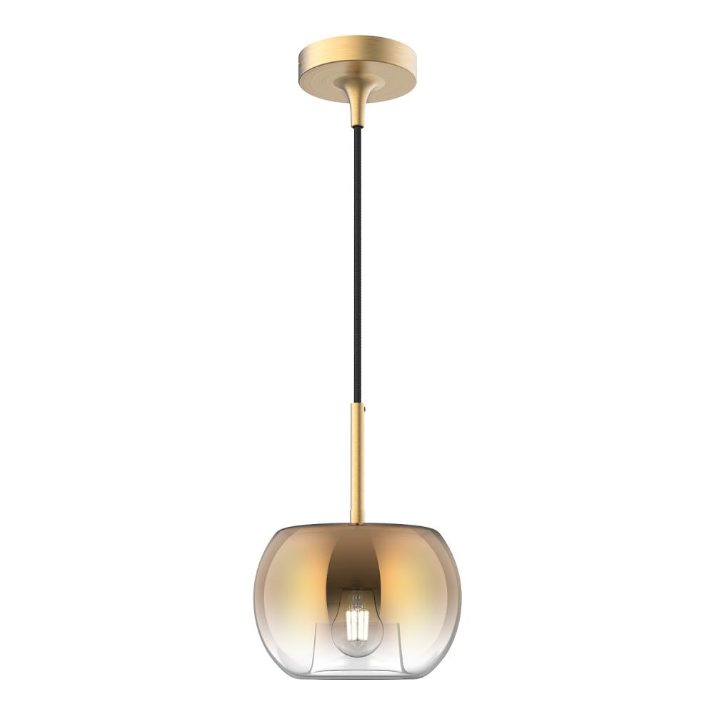 Samar 8-in Brushed Gold/Copper 1 Light Pendant