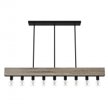 Hunter 19060 - Hunter Donelson Rustic Iron and Barnwood 9 Light Chandelier Ceiling Light Fixture