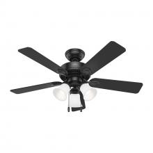 Hunter 52789 - Hunter 44 inch Swanson ENERGY STAR® Matte Black Ceiling Fan with LED Light Kit and Pull Chain