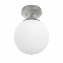 Hunter 19170 - Hunter Hepburn Brushed Nickel with Cased White Glass 1 Light Flush Mount Ceiling Light Fixture