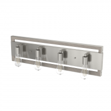 Hunter 19865 - Hunter Woodburn Brushed Nickel 4 Light Bathroom Vanity Wall Light Fixture