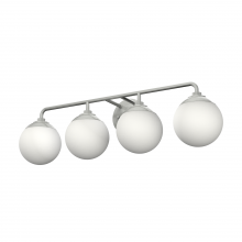 Hunter 19180 - Hunter Hepburn Brushed Nickel with Cased White Glass 4 Light Bathroom Vanity Wall Light Fixture