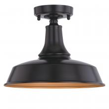 Vaxcel International T0570 - Dorado 12 in. W Outdoor Semi-Flush Mount Dark Bronze with Light Gold