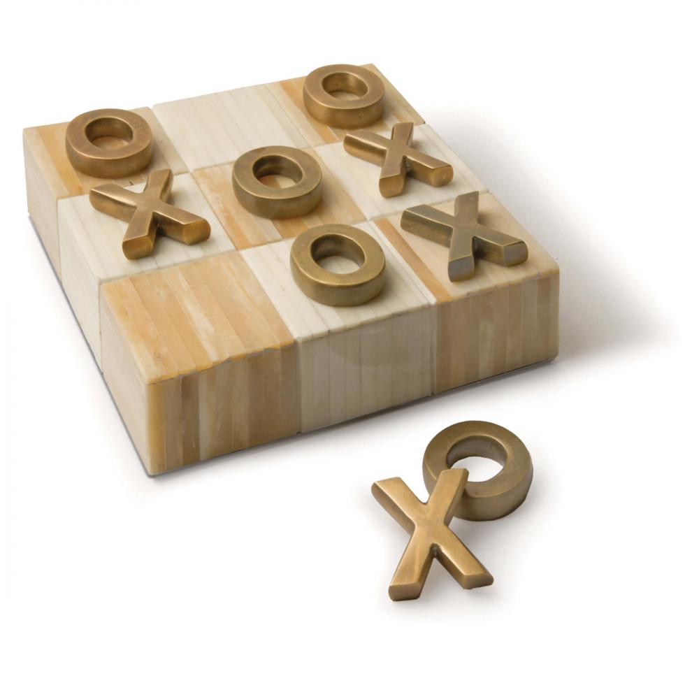 Regina Andrew Tic Tac Toe Flat Board With Brass