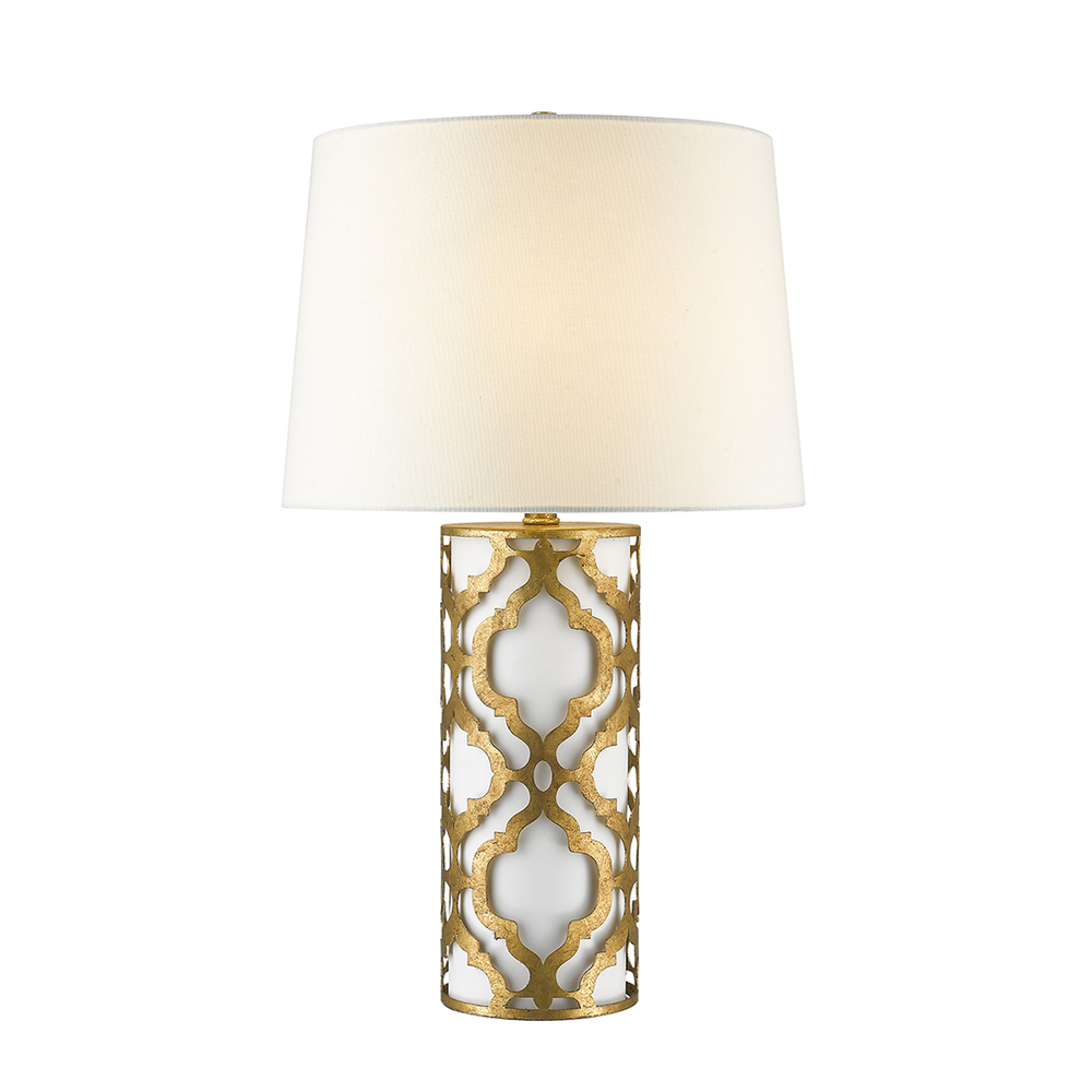 Arabella Flambeau Inspired Distressed Living Buffet Table Lamp - Gold