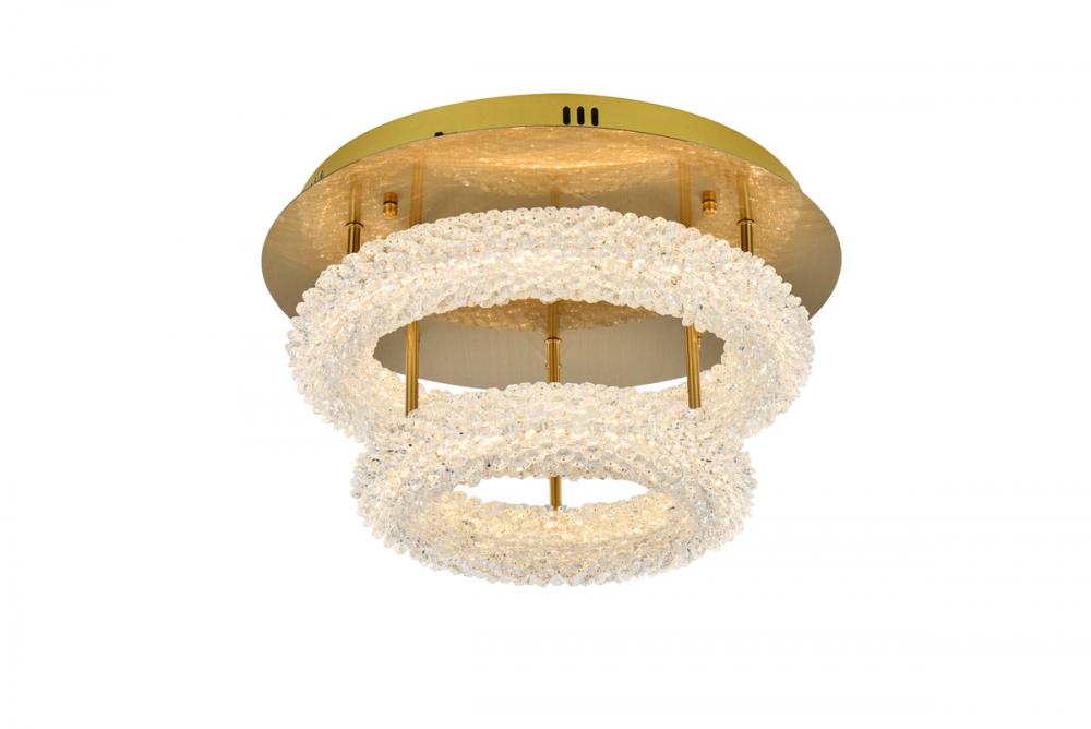 Bowen 18 Inch Adjustable LED Flush Mount in Satin Gold