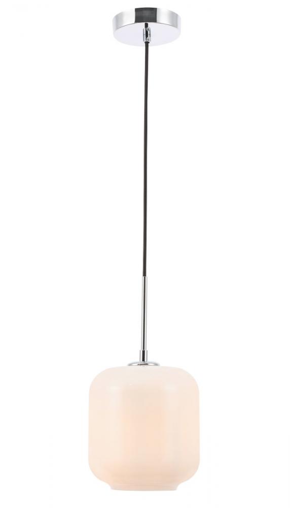 Collier 1 Light Chrome and Frosted White Glass Pendant