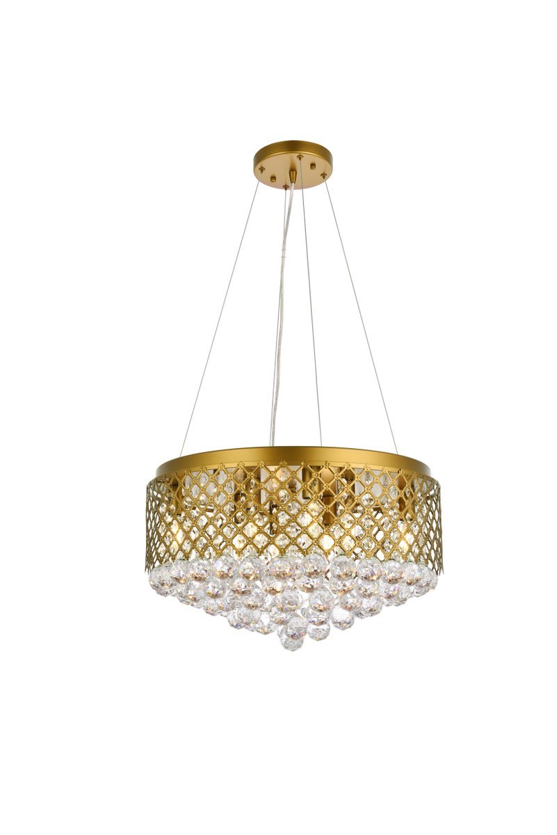 Tully 8 Lights Pendant in Brass