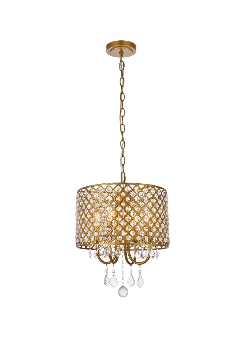 Elise 14 inch pendant in brass